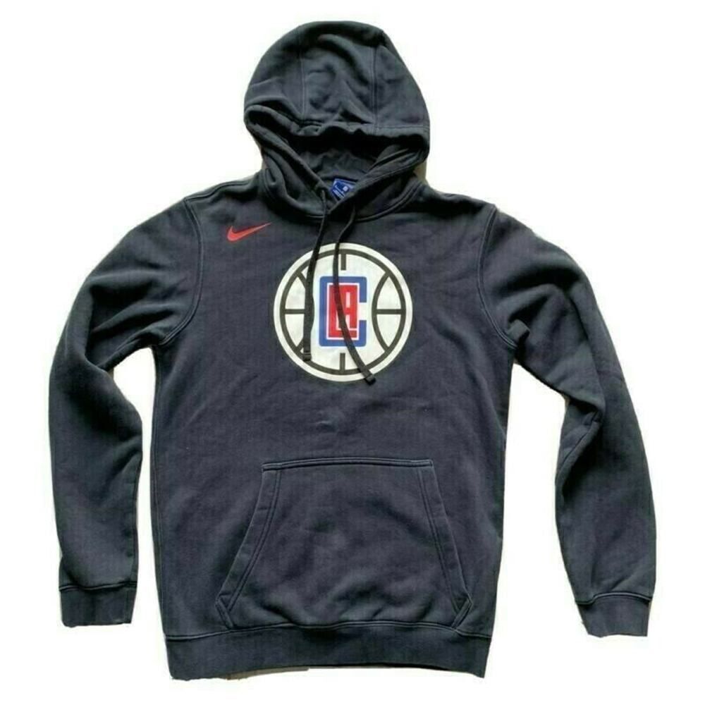 NIKE NBA Los Angeles Clippers Logo Club Pullover Hoodie Black Sweatshirt S View 2